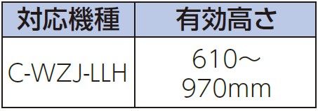 有効高さ：C-RZJ-LL2