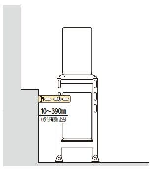 〈取付例2〉架台のキャクと壁面